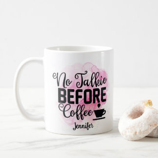 Funny roze No Talkie voor koffie Mok
