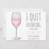 Funny roze roze wijnglas drink geen zwangerschap aankondiging (Voorkant)