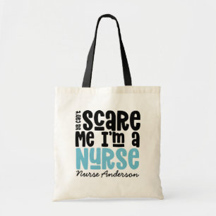 Funny roze verpleegster typografie bedankt je mode tote bag