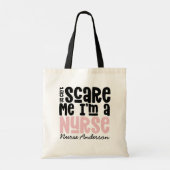 Funny roze verpleegster typografie bedankt je mode tote bag (Achterkant)