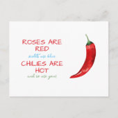 Funny Rozen zijn Red Chili Poem Valentijnsdag Briefkaart (Voorkant)