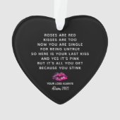 Funny Rozen zijn Red Poem BoyVriend Breakup Naam Ornament (achterkant)