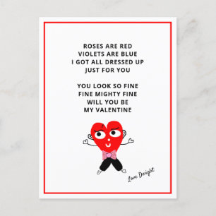 Funny Rozen zijn Red Poem Valentijnsdag Vriendin Feestdagenkaart