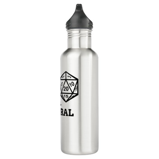 Funny RPG D20 Shirt All Natural Game Retro T Shirt Waterfles (Rechts)