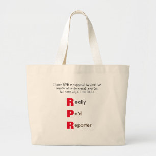 Funny RPR Court Reporting Grote Tote Bag