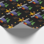 Funny Rubber Chicken Camping Cartoon Cadeaupapier (Hoek)