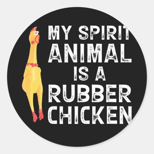 Funny Rubber Chicken Gift Mannen Vrouwen Rubber Ronde Sticker (Voorkant)