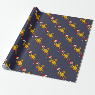Funny Rubber Chicken Kerstmis Cartoon Cadeaupapier