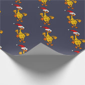 Funny Rubber Chicken Kerstmis Cartoon Cadeaupapier (Hoek)