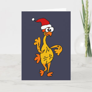 Funny Rubber Chicken Kerstmis Cartoon Feestdagen Kaart