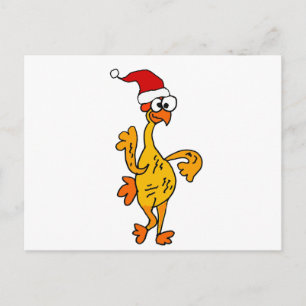 Funny Rubber Chicken Kerstmis Cartoon Feestdagenkaart