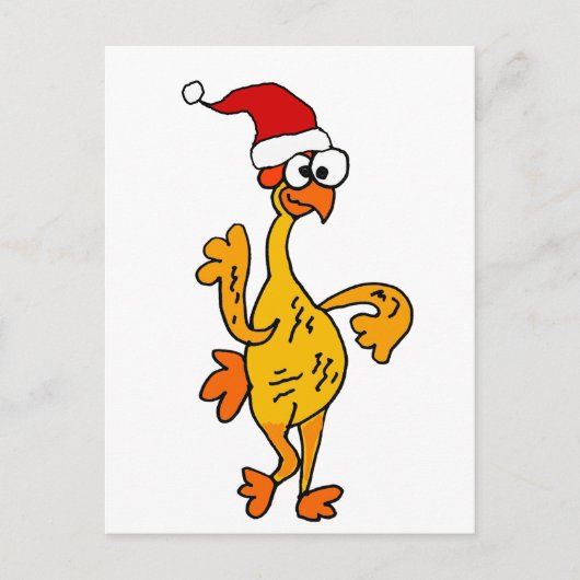 Funny Rubber Chicken Kerstmis Cartoon Feestdagenkaart (Voorkant)