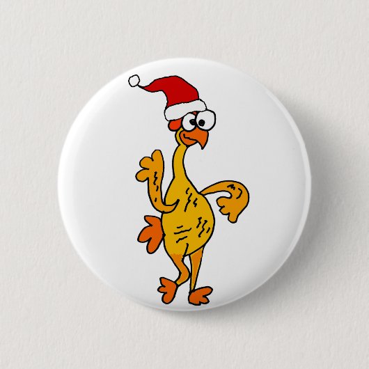 Funny Rubber Chicken Kerstmis Cartoon Ronde Button 5,7 Cm (Voorkant)