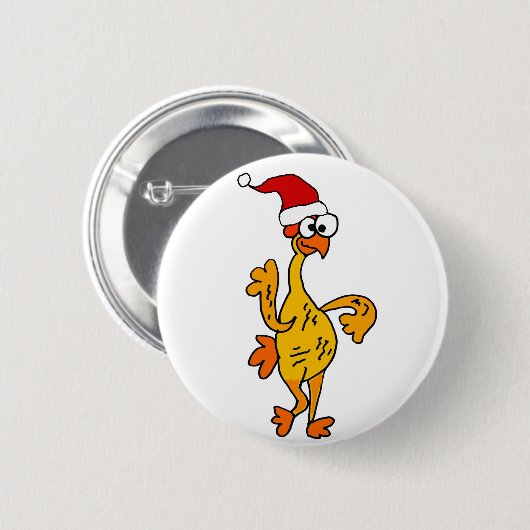 Funny Rubber Chicken Kerstmis Cartoon Ronde Button 5,7 Cm (Voorkant /achterkant)
