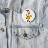 Funny Rubber Chicken Kerstmis Cartoon Ronde Button 5,7 Cm (In situ)