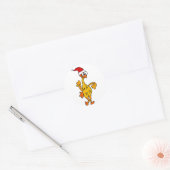 Funny Rubber Chicken Kerstmis Cartoon Ronde Sticker (Envelop)