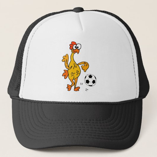 Funny Rubber Chicken Plays Soccer Cartoon Trucker Pet (Voorkant)