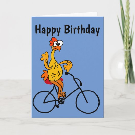 Funny Rubber Chicken Riding Bicycle Kaart (Voorkant)
