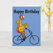 Funny Rubber Chicken Riding Bicycle Kaart (Gele Bloem)