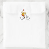 Funny Rubber Chicken Riding Bicycle Ronde Sticker (Tas)