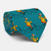 Funny Rubber Chicken Riding Bicycle Stropdas (Opgerold)