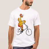 Funny Rubber Chicken Riding Bicycle T-shirt (Voorkant)