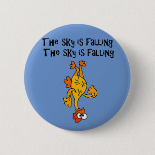 Funny Rubber Chicken Sky valt Cartoon af Ronde Button 5,7 Cm