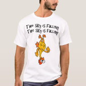 Funny Rubber Chicken Sky valt Cartoon af T-shirt (Voorkant)