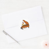 Funny Rubber Chicken Spelen Piano Cartoon Ronde Sticker (Envelop)