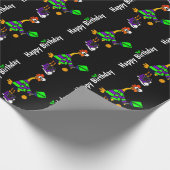 Funny Rubber Chicken Spelling Pickleball Cadeaupapier (Hoek)