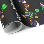 Funny Rubber Chicken Spelling Pickleball Cadeaupapier (Rol Hoek)