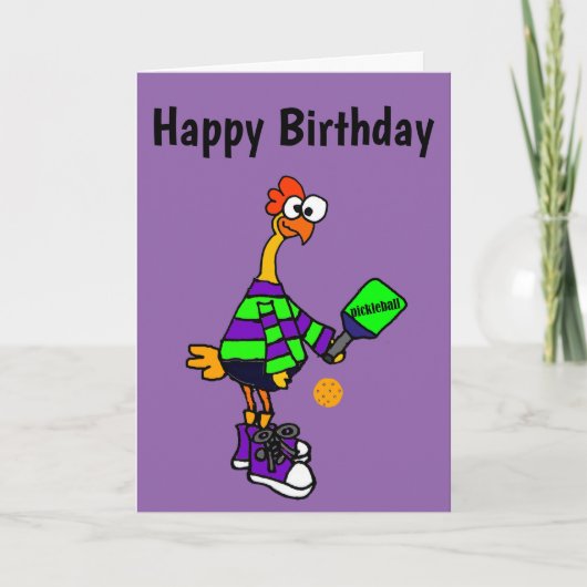 Funny Rubber Chicken Spelling Pickleball Kaart (Voorkant)