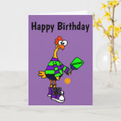 Funny Rubber Chicken Spelling Pickleball Kaart (Gele Bloem)