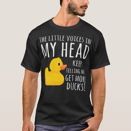 Funny Rubber Duck Little Voices in mijn waterverf  T-shirt (Voorkant)