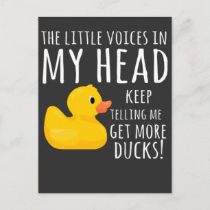 Funny Rubber Duck Little Voices in m'n hoofd Briefkaart