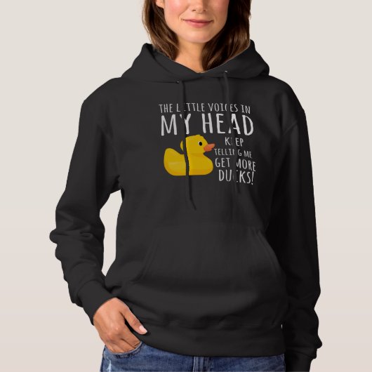 Funny Rubber Duck Little Voices in m'n hoofd Hoodie (Voorkant)