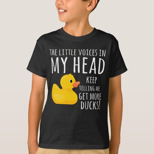 Funny Rubber Duck Little Voices in m'n hoofd T-shirt (Voorkant)