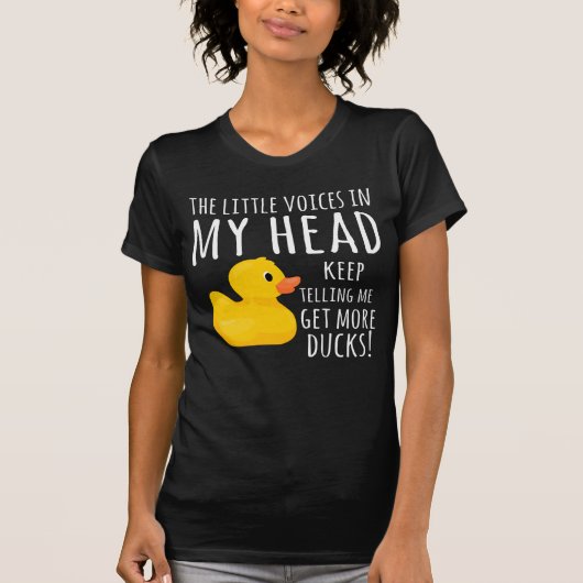 Funny Rubber Duck Little Voices in m'n hoofd T-shirt (Voorkant)