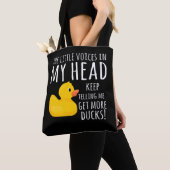 Funny Rubber Duck Little Voices in m'n hoofd Tote Bag (Dichtbij)