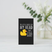 Funny Rubber Duck Little Voices in m'n hoofd Visitekaartje (Staand voorkant)