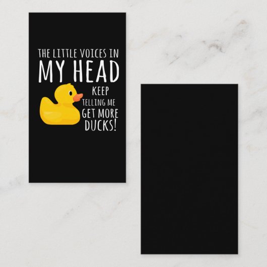 Funny Rubber Duck Little Voices in m'n hoofd Visitekaartje (Voorkant / Achterkant)