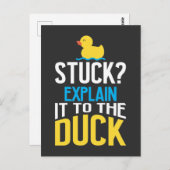 Funny Rubber Duck Programming Bug Debugging Humor Briefkaart (Voorkant / Achterkant)