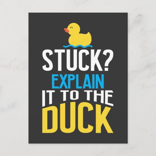 Funny Rubber Duck Programming Bug Debugging Humor Briefkaart (Voorkant)