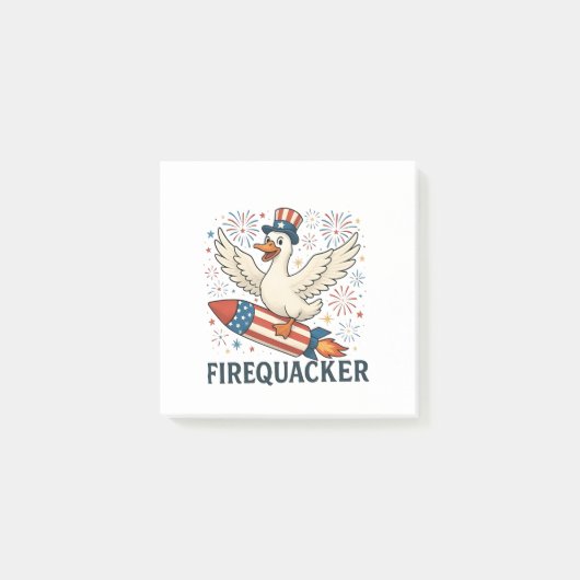 Funny Rubber Duck USA Patriotic Firequacker 4th Post-it® Notes (Voorkant)