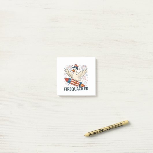 Funny Rubber Duck USA Patriotic Firequacker 4th Post-it® Notes (Op bureau)