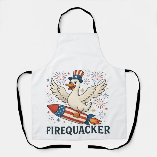 Funny Rubber Duck USA Patriotic Firequacker 4th Schort (Voorkant)