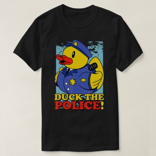 Funny Rubber Duckie Duck The Police Taking A Bath  T-shirt (Design voorkant)