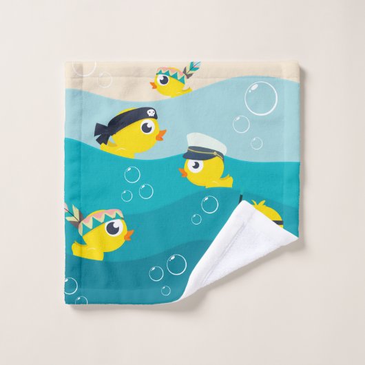 Funny Rubber Duckie Zee Beach Baby Washandje (Wasdoekje)