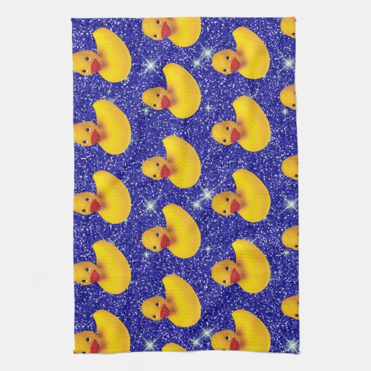 Funny Rubber Ducks Yellow Duckie Boerderij Dierenv Theedoek (Verticaal)