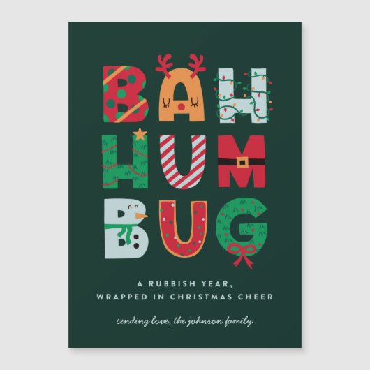 Funny Rubbish Bah Humbug Holiday Card (Voorkant)